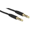 KABELIS MINIJACK 4 PIN M/M 1M 5M JUODA DELOCK
