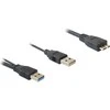 DELOCK kabelis USB 3.0 Y 1x USB 3.0 micro-B St+ USB 2.0-A St 20cm
