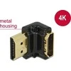 Delock adapteris HDMI-A moteriškas > HDMI-A vyriškas 4K 90° kampu apačia juoda