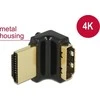 ADAPTER HDMI(M)->HDMI(F) 4K 60HZ KAMPINIS GÓRA JUODA METALOWA OBUDWA DELOCK