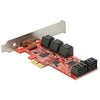 Delock PCI Express kortelė > 10 x vidinė SATA 6 Gb/s, žemo profilio formos koeficientas