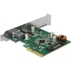 Delock PCIe x4 / 1x USB C tipo (USB3.2 Gen2) + 1x USB A tipo (USB3.2 Gen2)