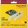 Delock PCIe x4 / 1x USB C tipo (USB3.2 Gen2) + 1x USB A tipo (USB3.2 Gen2)