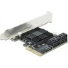 Delock 5 Port SATA PCI Express x4 kortelė – žemo profilio formos koeficientas