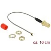 Delock Antennenkabel RP-SMA (Buchse zum Einbau) > MHF (Stecker) (grau/auksinis, 10cm)
