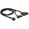 „Delock“ kabelis SAS SFF-8643 -> SAS U.2 SFF-8639 + SATA maitinimo šaltinis, 75 cm
