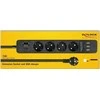 Delock Steckdosenleiste 4-fach mit Schalter und 3 x USB juodas