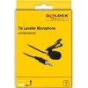 DELOCK Tie Lavalier Microphone Omnidirectional with Clip 3.5mm stereo jack male 3 pin + Adapteris Cable for Išmanusis telefonas and Planšetė