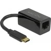 DELOCK Adapteris SuperSpeed USB USB 3.1 Gen 1 su USB Type-C male > Gigabit LAN 10/100/1000 Mbps kompaktiškas juodas