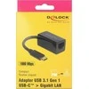 DELOCK Adapteris SuperSpeed USB USB 3.1 Gen 1 su USB Type-C male > Gigabit LAN 10/100/1000 Mbps kompaktiškas juodas