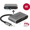 DELOCK USB Type-C adapteris prie HDMI ir VGA su USB 3.0 prievadu ir PD