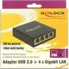 Delock DeLOCK USB3.0 adapteris > 4 x Gigabit LAN tinklo plokštė