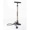 FISCHER professional bicycle stand pump, manometer, duo head, air pump (juodas/sidabrinis, incl. adapter)