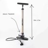 FISCHER professional bicycle stand pump, manometer, duo head, air pump (juodas/sidabrinis, incl. adapter)