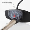 FISCHER professional bicycle stand pump, manometer, duo head, air pump (juodas/sidabrinis, incl. adapter)