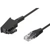 goobay TAE Anschlusskabel DSL/VDSL, Kabelis juodas, 15 Meter