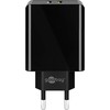 Goobay dvigubas USB greitas įkroviklis USB/QC3.0 (28W) juodas