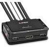 Lindy KVM Perjungiklis - 2 Uostų DisplayPort 1.2 KVM Perjungiklis 4096x2160@60Hz USB 2.0 ir Garso