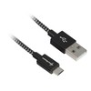 Sharkoon USB 2.0 Kabelis, USB-A Stecker > Micro-USB Stecker (juodas/grau, 2 Meter, gesleevt)