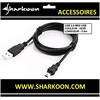 USB laidas Sharkoon USB-A - miniUSB 3 m juoda (4044951015580)