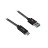 Sharkoon USB 3.2 Gen 2 Kabelis, USB-A Stecker > USB-C Stecker (juodas/grau, 1 Meter, gesleevt)