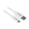 USB laidas Sharkoon USB-A - USB-C 1 m Balta (4044951021161)