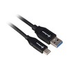 Sharkoon USB 3.2 Gen 2 Kabelis, USB-A Stecker > USB-C Stecker (juodas, 0,5 Meter)