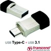 TRANSCEND 128GB USB3.0 Pen Drive OTG Type A&C Sidabrinis