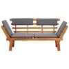 2-1 Sodo sofa su pagalvėmis, 190cm, akacijos medienos masyvas