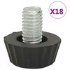 315594 Adjustable Furniture Feet M8 18 pcs Juodas
