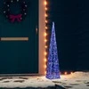Akrilinė LED dekoracija kūgis, mėlynos spalvos, 90cm