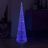 Akrilinė LED dekoracija piramidė, mėlynos spalvos, 120cm