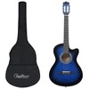 Klasikinės gitaros rinkinys, 12 dalių, mėlynas, 38", 6 stygos