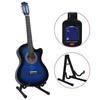 Klasikinės gitaros rinkinys, 12 dalių, mėlynas, 38", 6 stygos