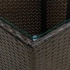 Arbatos staliukas, rudas, 41,5x41,5x44cm, poliratanas/stiklas