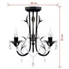 Pakabinamas šviestuvas Art Nouveau Juodo Metalo Sietynas su Krištolo Karoliukais, 3 x E14