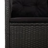 Lauko baldų komplektas Atlošiama kampinė sofa su pagalvėlėmis, juoda, poliratanas