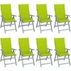 Atlošiamos sodo kėdės su pagalvėlėmis, 8vnt., pilkos, akacija