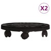 Augalų padėklai su ratukais, 2vnt., juodi, 30cm, 170kg