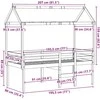 Aukšta lova su stogu, vaško ruda, 90x190cm, pušies masyvas