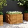 Aukštas sodo lovelis, 100x100x69cm, Corten plienas