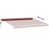 Automatinė ištraukiama markizė su LED, bordo spalvos, 450x350cm