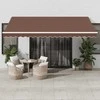 Automatinė ištraukiama markizė su LED, rudos spalvos, 450x350cm