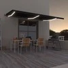 Automatinė markizė su LED/vėjo jutikliu, antracito, 600x350cm