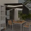 Markizė su uždanga/LED/vėjo jutikliu, antracito, 4,5x3m