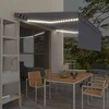 Markizė su uždanga/LED/vėjo jutikliu, mėlyna/balta, 4,5x3m