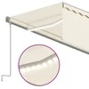 Automatinė markizė su uždanga/LED/vėjo jutikliu, kreminė, 6x3m