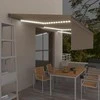 Automatinė markizė su uždanga/LED/vėjo jutikliu, kreminė, 6x3m