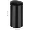 Automatinė šiukšliadėžė su jutikliu, juoda, plienas, 50l