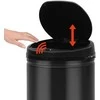 Automatinė šiukšliadėžė su jutikliu, juoda, plienas, 50l